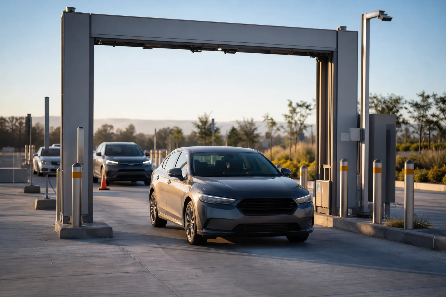 Carpetas de solicitudes de seguro de auto en California, gráficos de costos de reclamaciones y una placa de comisionado sobre un escritorio regulatorio